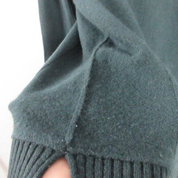 Club Monaco Womens Cashmere 100% M Dark Green Zip Sweater Top Luxury 206 - Picture 6 of 10